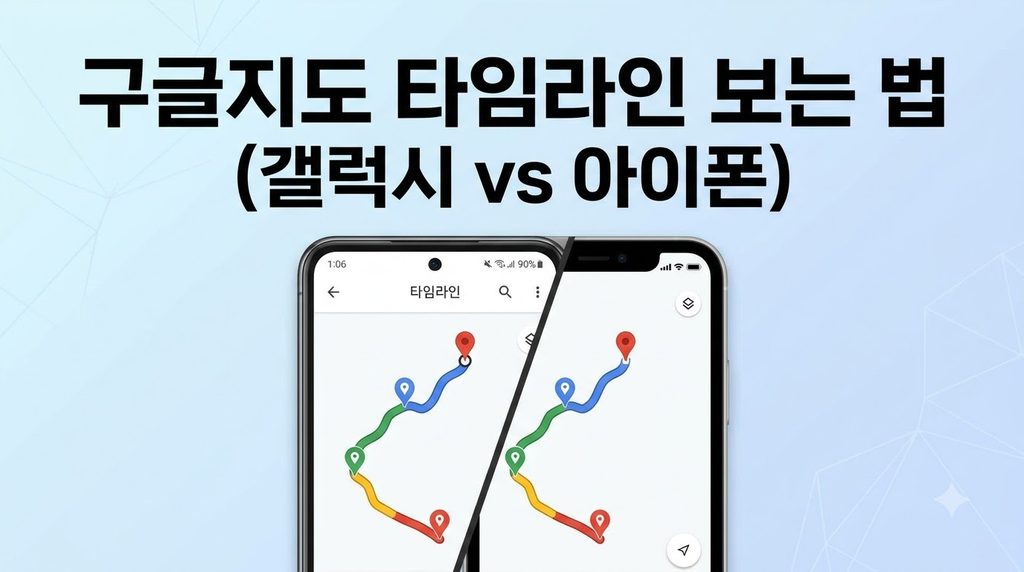 구글지도 타임라인 보는 법, 갤럭시와 아이폰 비교